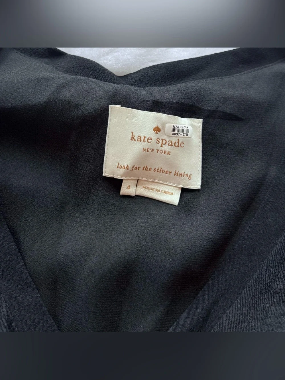 Kate Spade black crepe ruffle sleeve mini dress